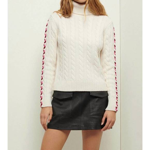 NEW DEREK LAM 10 CROSBY pippa lace up turtleneck in ivory - Picture 1 of 5